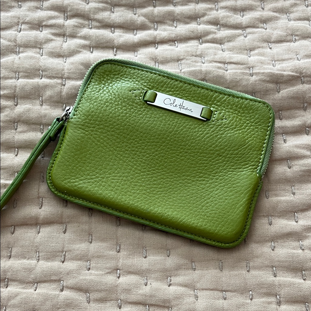 Cole Haan Vibrant Green Leather Wristlet